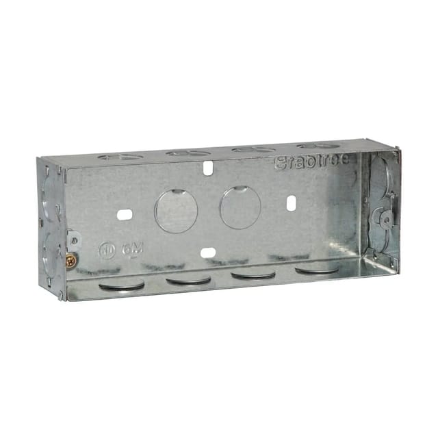 Havells 6 M Box (20.98x7.6) cm / (8X3) Flush Metal GI Boxes - All Range Havells 6 M Box (20.98x7.6) cm / (8X3) Flush Metal GI Boxes - All Range