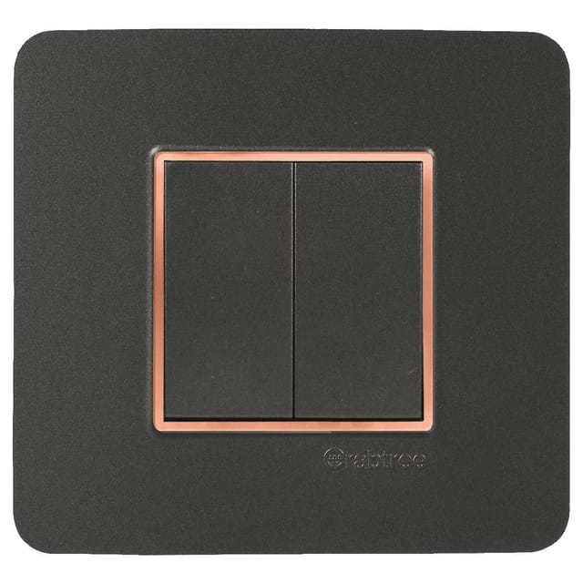 Havells SIGNIA GRANDE - PC COMBINED PLATE SIGNIA GRANDE SERIES - OUTER PLATES White PC Chrome Bezel