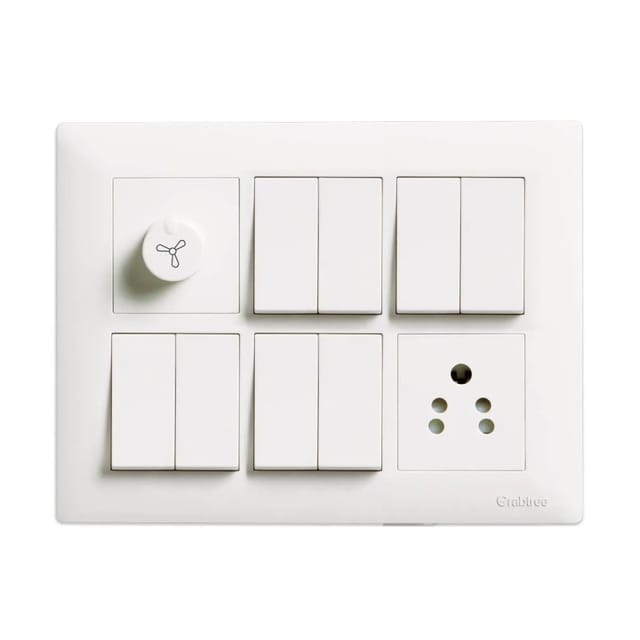 Havells Athena Modular Combined Plates - Classic PC Athena Classic Chalk White Classic Chalk White Havells Athena Modular Combined Plates - Classic PC Athena Classic Chalk White Classic Chalk White