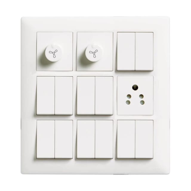 Havells Athena Modular Combined Plates - Classic PC Athena Classic Chalk White Classic Chalk White Havells Athena Modular Combined Plates - Classic PC Athena Classic Chalk White Classic Chalk White
