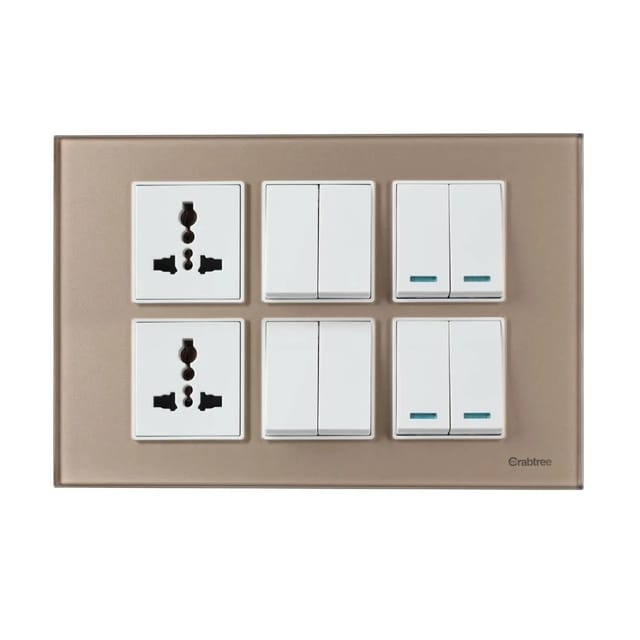 Havells Modular Combined Plates - Glassique 12M Modular Combined Plates - Glassique Stone Beige Havells Modular Combined Plates - Glassique 12M Modular Combined Plates - Glassique Stone Beige