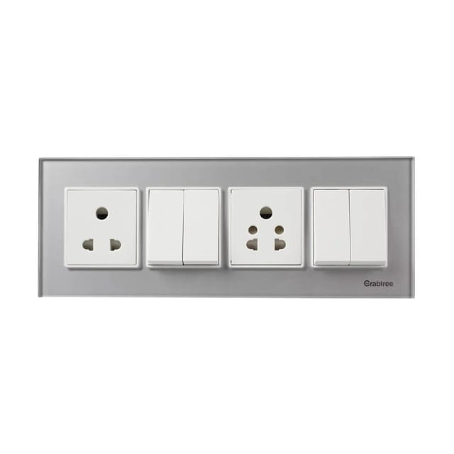 Havells Modular Combined Plates - Glassique 8M (H) Modular Combined Plates - Glassique Silky Silver Havells Modular Combined Plates - Glassique 8M (H) Modular Combined Plates - Glassique Silky Silver