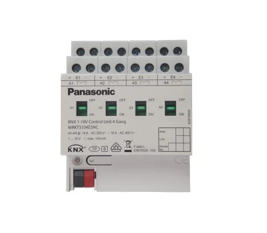 पैनासोनिक KNX 1-10 V डिमर कंट्रोल यूनिट 4 गैंग GV